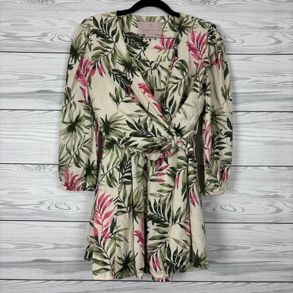 Gal Meets Glam Collection Stevie Palm Print Two Piece Set Size 6 - Picture 4 of 16